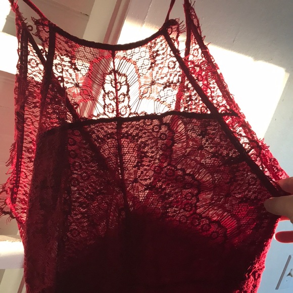 Red lace dress ~ free people - Picture 7 of 8